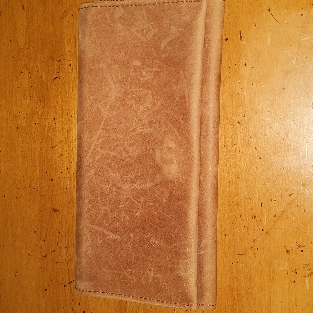 Able Debre brown leather tri-fold wallet